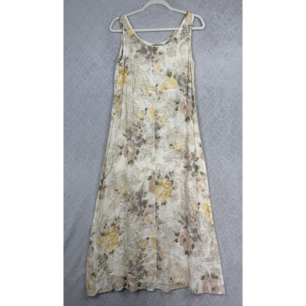 Vtg Dressbarn Maxi Dress 8 Floral Neutral Coquette Grandma Cottagecore Y2K 90s - Picture 4 of 10